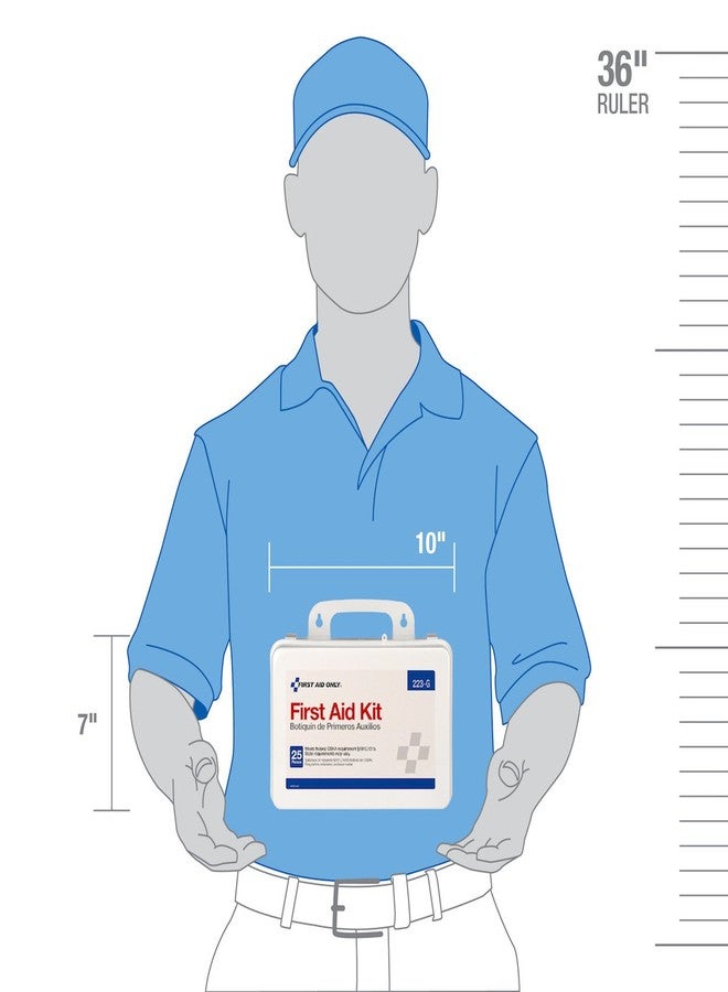 فرست أيد أونلي حقيبة إسعافات أولية من First Aid Only 223-G، تتسع لـ 25 شخصًا، متوافقة مع معايير إدارة السلامة والصحة المهنية (OSHA)، مناسبة للمكاتب، وتجديد المنازل، ومواقع العمل، ومركبات البناء، مزودة بحشية توفر مقاومة إضافية للماء، 107 قطعة. - Image 4